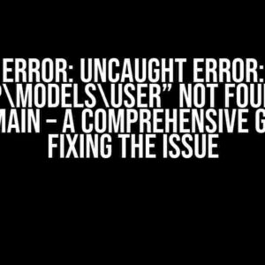 Fatal Error: Uncaught Error: Class “AppModelsUser” Not Found in Subdomain – A Comprehensive Guide to Fixing the Issue