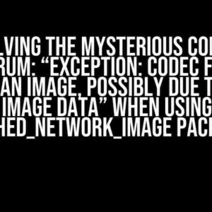 Solving the Mysterious Codec Conundrum: “Exception: Codec failed to produce an image, possibly due to invalid image data” When Using cached_network_image Package